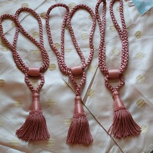 Macy's silk curtain tiebacks in a blush mauve